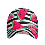 Black Striped Watermelon Pattern Print Baseball Cap