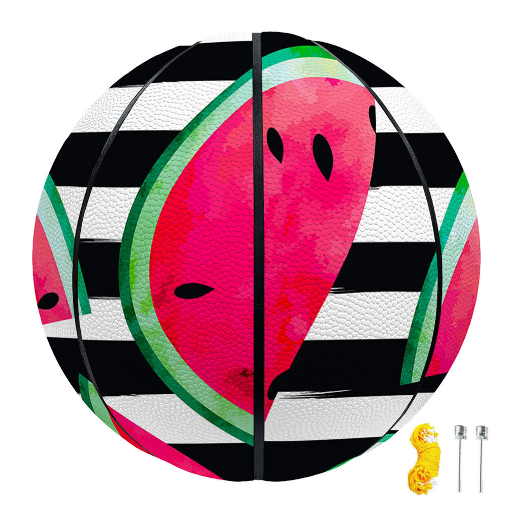 Black Striped Watermelon Pattern Print Basketball