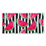 Black Striped Watermelon Pattern Print Beach Towel