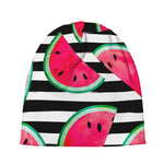 Black Striped Watermelon Pattern Print Beanie
