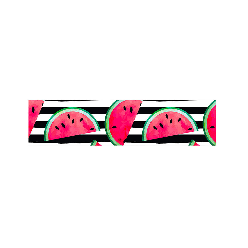Black Striped Watermelon Pattern Print Bed Runner