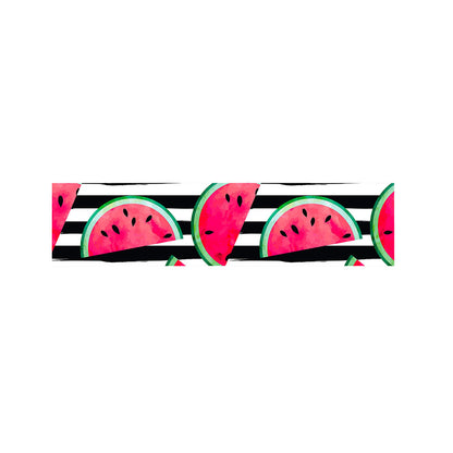 Black Striped Watermelon Pattern Print Bed Runner