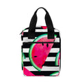 Black Striped Watermelon Pattern Print Bible Tote Bag