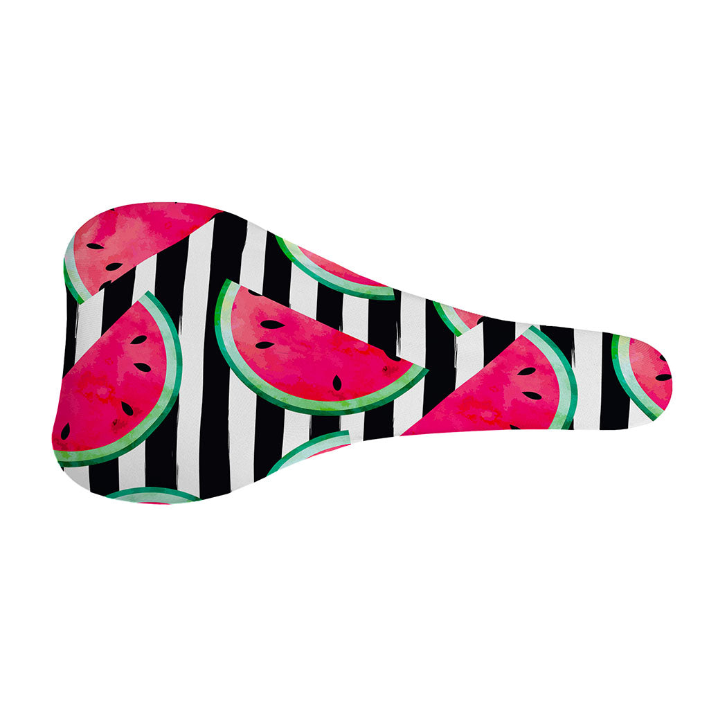 Black Striped Watermelon Pattern Print Bicycle Seat Cover