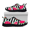 Black Striped Watermelon Pattern Print Black Running Shoes