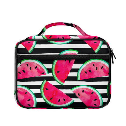 Black Striped Watermelon Pattern Print Briefcase Bible Bag