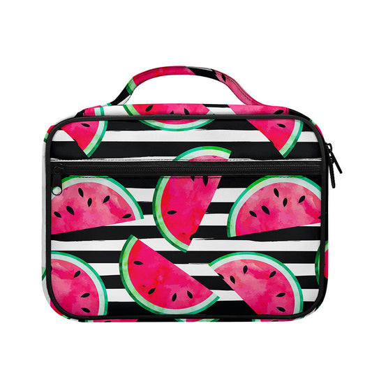 Black Striped Watermelon Pattern Print Briefcase Bible Bag