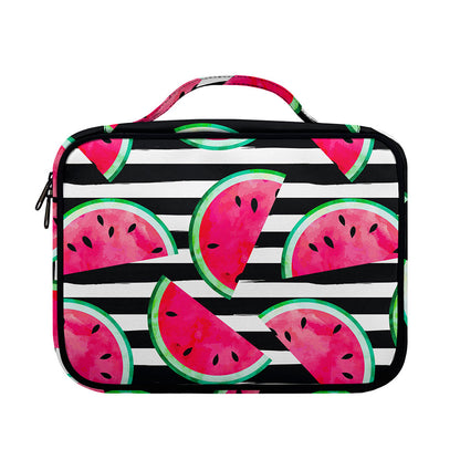 Black Striped Watermelon Pattern Print Briefcase Bible Bag