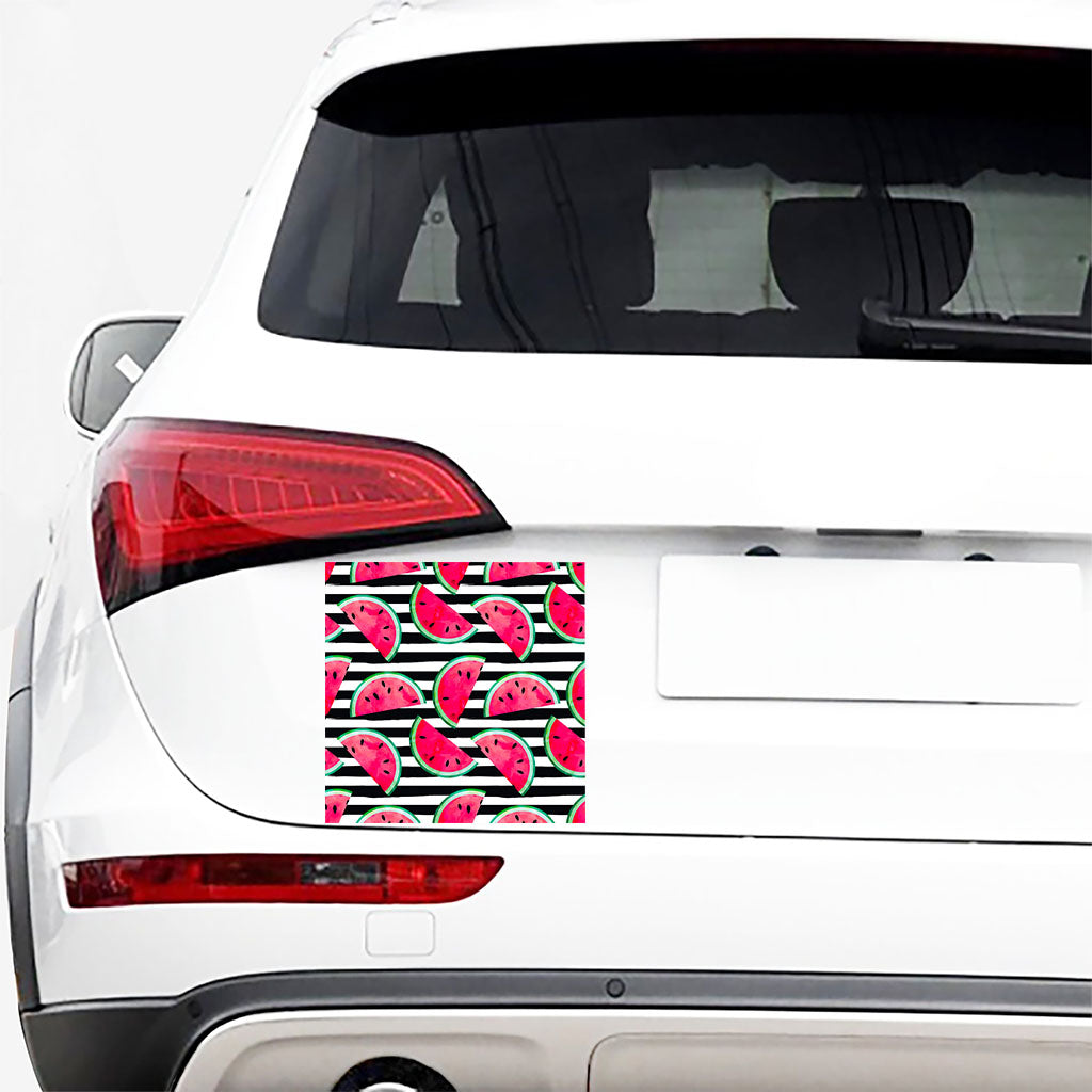Black Striped Watermelon Pattern Print Car Sticker