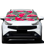 Black Striped Watermelon Pattern Print Car Windshield Snow Cover