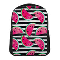 Black Striped Watermelon Pattern Print Casual Backpack