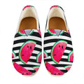 Black Striped Watermelon Pattern Print Casual Shoes