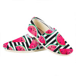 Black Striped Watermelon Pattern Print Casual Shoes