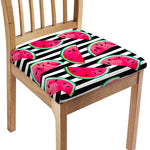 Black Striped Watermelon Pattern Print Chair Cushion Cover