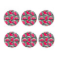 Black Striped Watermelon Pattern Print Coaster Set