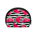 Black Striped Watermelon Pattern Print Coin Purse
