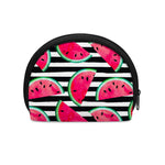 Black Striped Watermelon Pattern Print Coin Purse