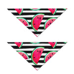 Black Striped Watermelon Pattern Print Dog Bandana