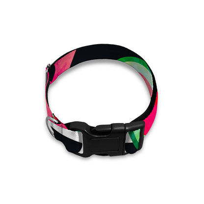 Black Striped Watermelon Pattern Print Dog Collar
