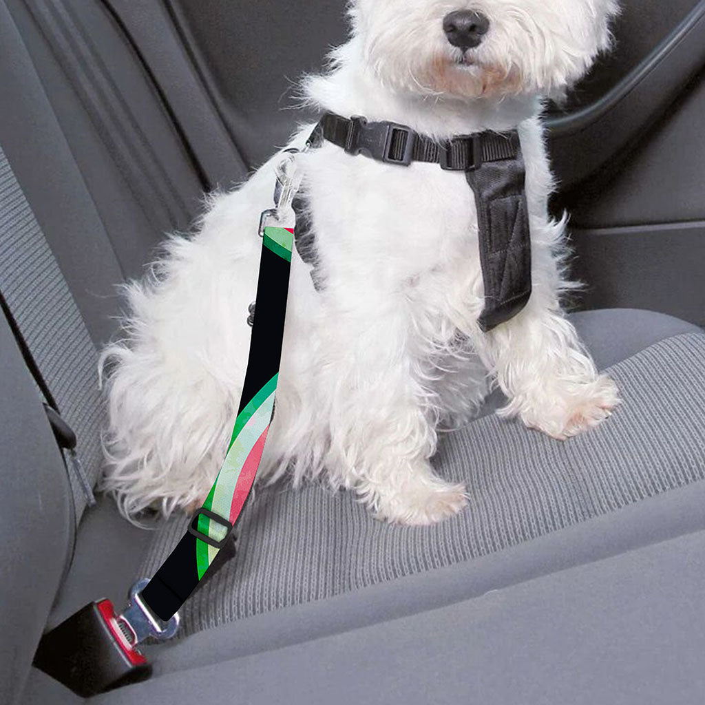 Black Striped Watermelon Pattern Print Dog Seat Belt