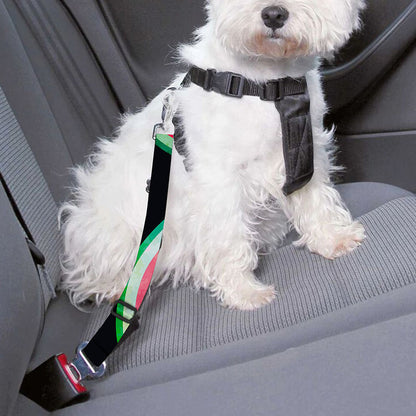 Black Striped Watermelon Pattern Print Dog Seat Belt