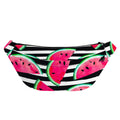 Black Striped Watermelon Pattern Print Fanny Pack