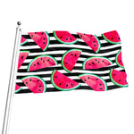Black Striped Watermelon Pattern Print Flag