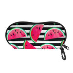 Black Striped Watermelon Pattern Print Glasses Case