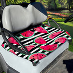 Black Striped Watermelon Pattern Print Golf Cart Seat Cover