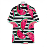 Black Striped Watermelon Pattern Print Hawaiian Shirt