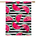 Black Striped Watermelon Pattern Print House Flag