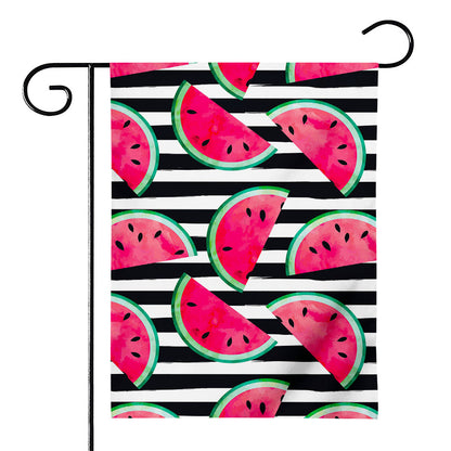 Black Striped Watermelon Pattern Print House Flag