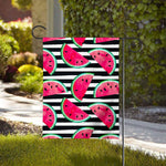 Black Striped Watermelon Pattern Print House Flag
