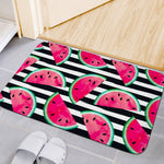 Black Striped Watermelon Pattern Print Indoor Door Mat