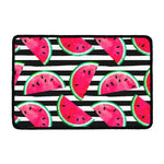 Black Striped Watermelon Pattern Print Kitchen Mat
