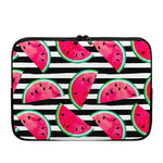 Black Striped Watermelon Pattern Print Laptop Sleeve