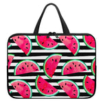 Black Striped Watermelon Pattern Print Laptop Sleeve With Handle