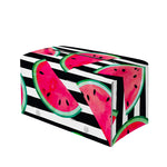 Black Striped Watermelon Pattern Print Leather Tissue Box Cover