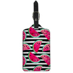 Black Striped Watermelon Pattern Print Luggage Tag