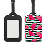 Black Striped Watermelon Pattern Print Luggage Tag