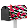 Black Striped Watermelon Pattern Print Mailbox Cover