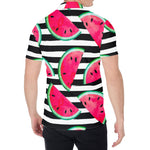 Black Striped Watermelon Pattern Print Men's Shirt