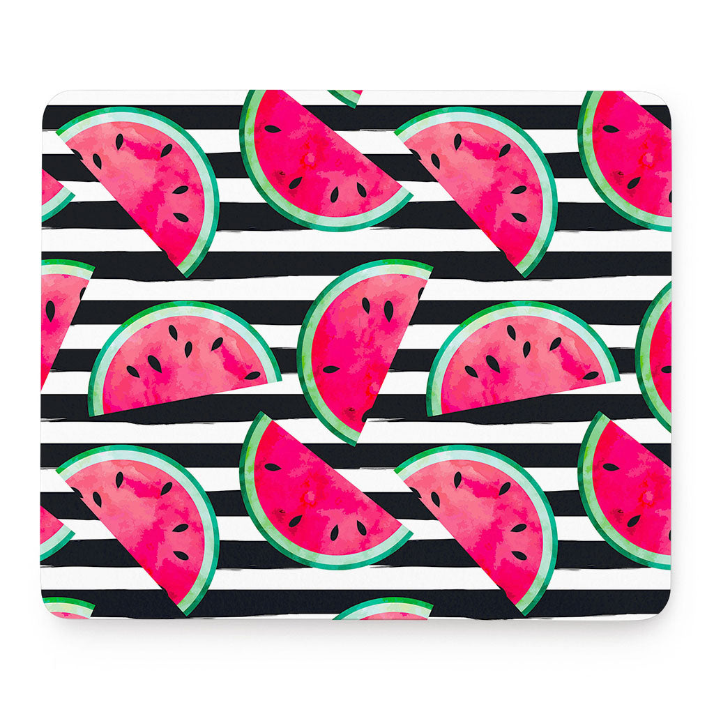 Black Striped Watermelon Pattern Print Mouse Pad