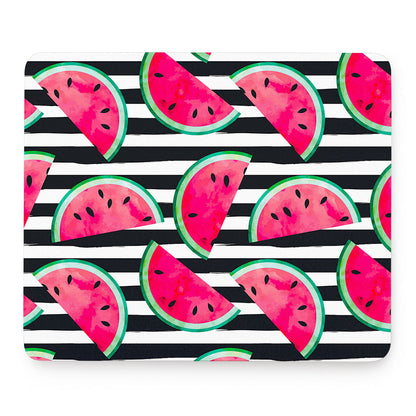 Black Striped Watermelon Pattern Print Mouse Pad