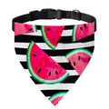 Black Striped Watermelon Pattern Print Over The Collar Dog Bandana