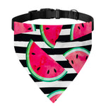 Black Striped Watermelon Pattern Print Over The Collar Dog Bandana