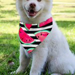 Black Striped Watermelon Pattern Print Over The Collar Dog Bandana