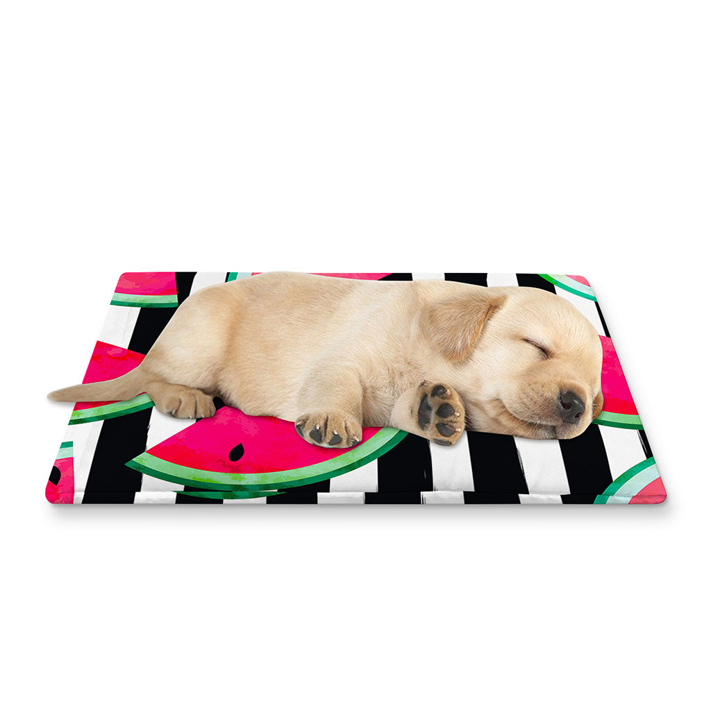 Black Striped Watermelon Pattern Print Pet Cooling Mat Cover