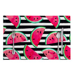 Black Striped Watermelon Pattern Print Placemat