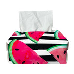 Black Striped Watermelon Pattern Print Rectangle Tissue Box Cover